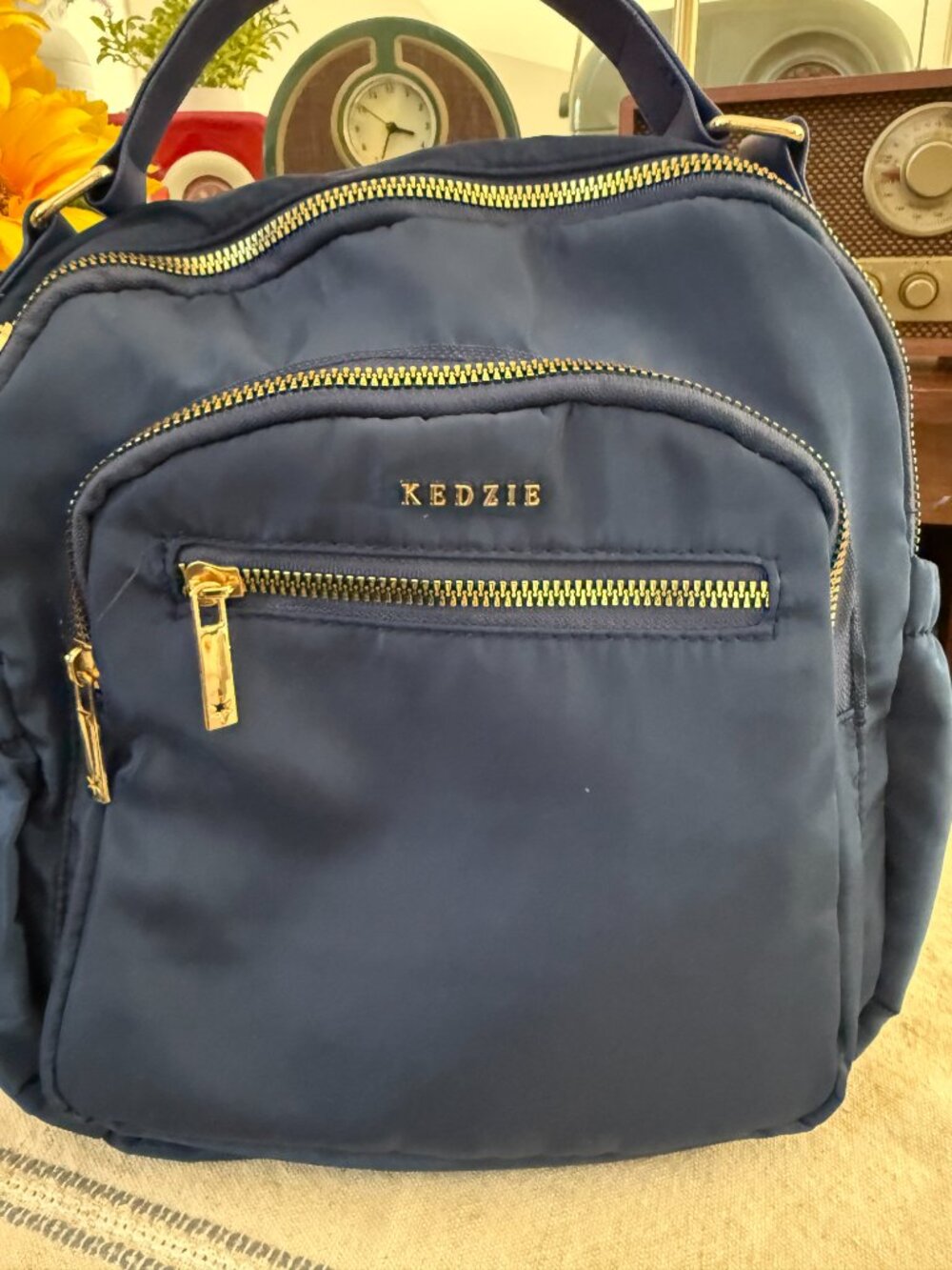 Kedzie Aire Navy Convertible Backpack Crossbody Bag Extra Strap - Picture 10 of 11